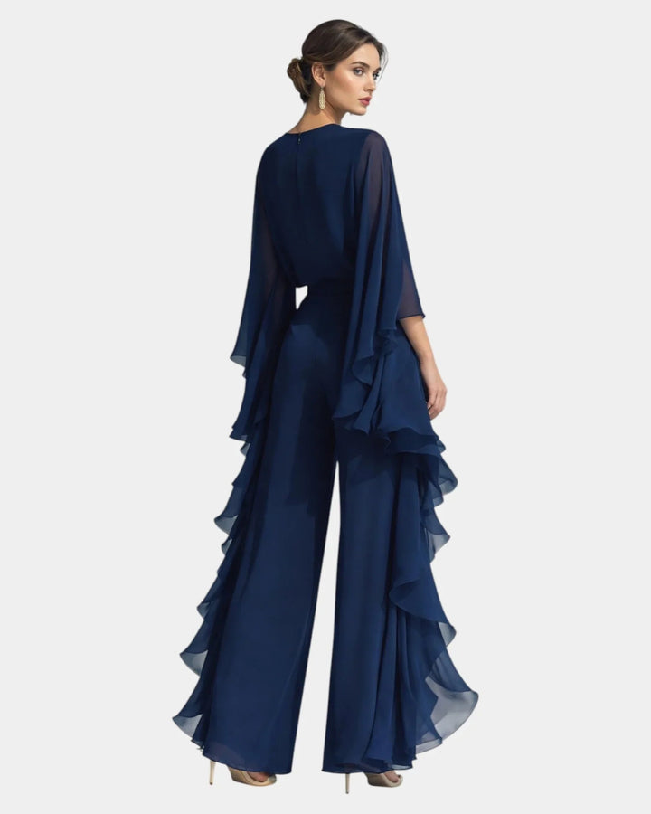 Véronique | Completo elegante in chiffon con volant